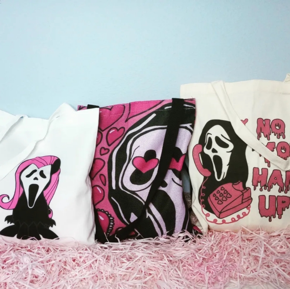 GhostFace Cotton Tote Bags New